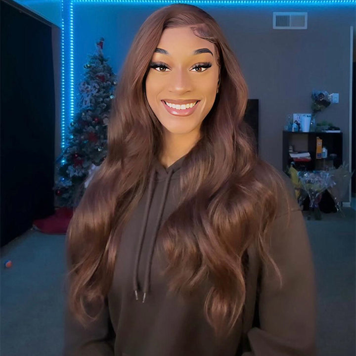 Skunk Stripe Noir et Bleu Ombre Body Wave 13x4/4x4 Lace Front Wig