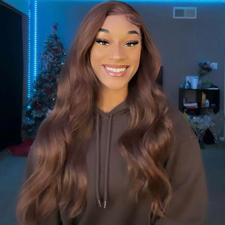 Skunk Stripe Noir et Bleu Ombre Body Wave 13x4/4x4 Lace Front Wig