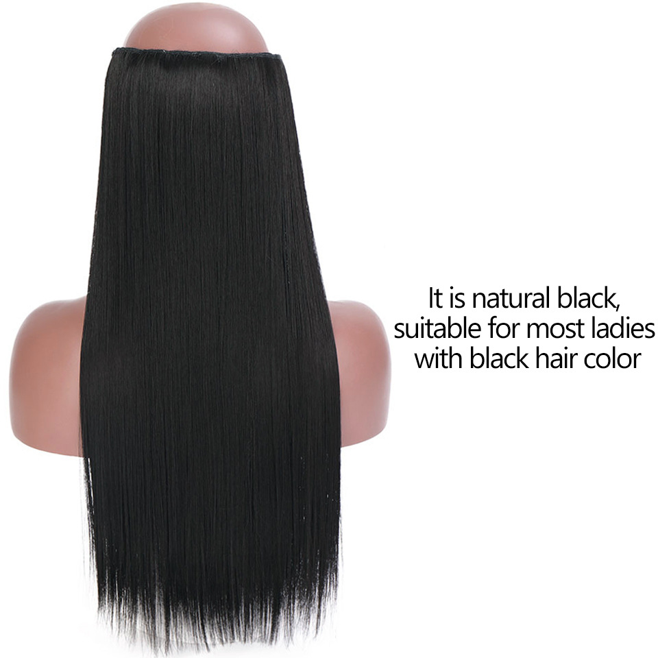 Long Straight V-Shaped Clip in Hair Extension One Piece 5 Clips Heat Resistant Hair For Women