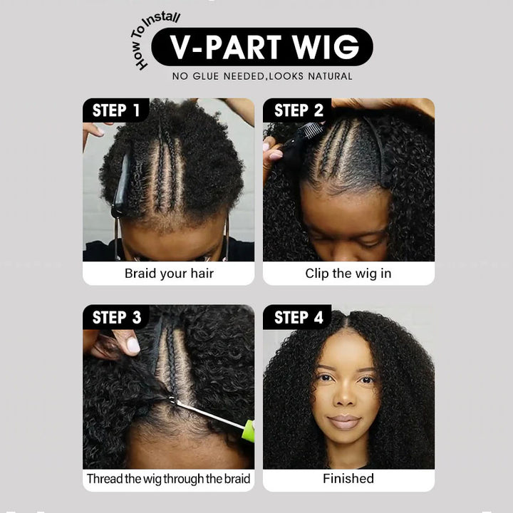 New V Part Body Wave Upgrade No Leave Out Brazilian Remy Human Hair Wigs For Women