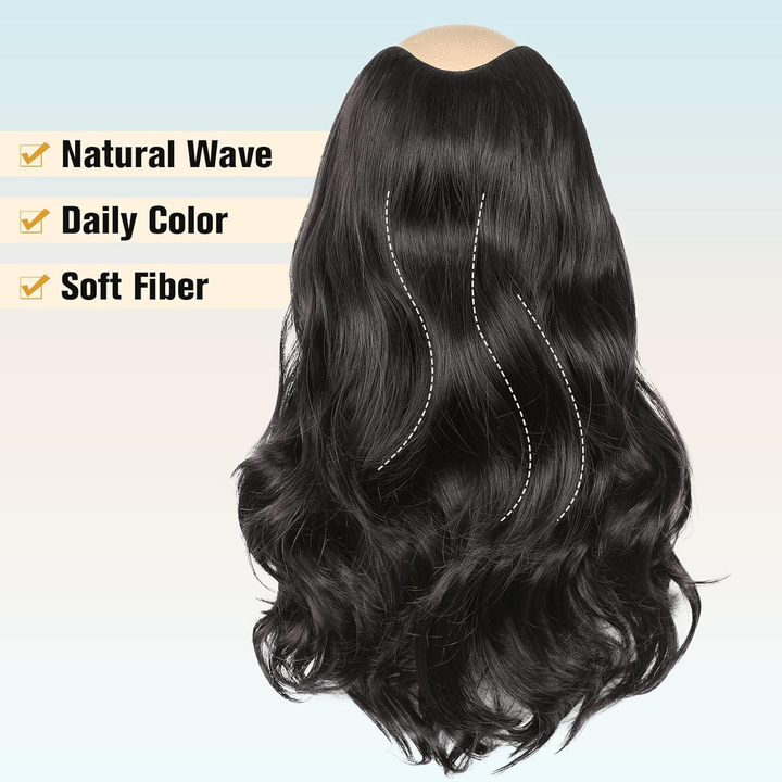 Lumiere 15A Clip in body wave V-Shaped Hair Extension One Piece 5 Clips One Set Clips for Women Daily Use