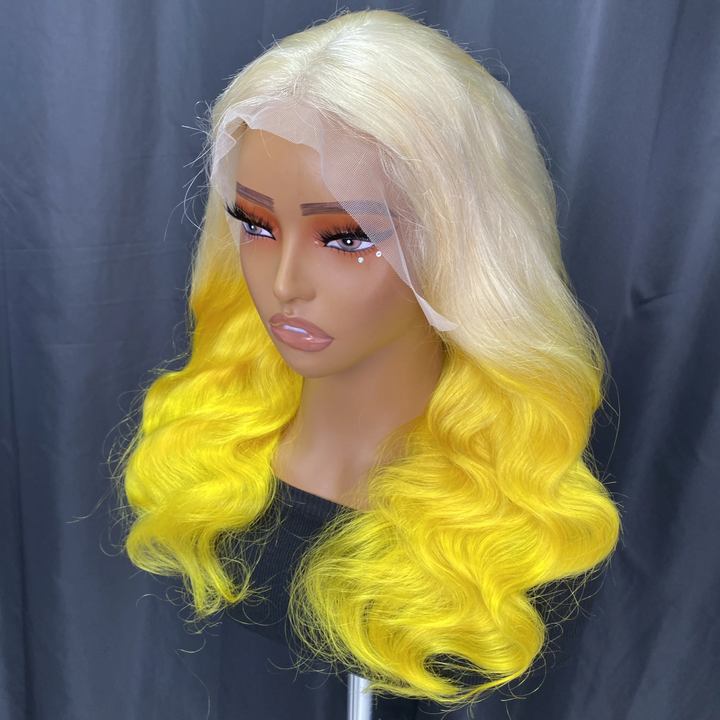 Blonde & Yellow Slight Body Wave Lace Front Wig 150%/180% Density
