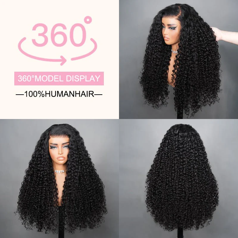 Lumiere Water Wave & Curly Textures Mixed 13x4 Lace Frontal Human Hair Glueless Wig