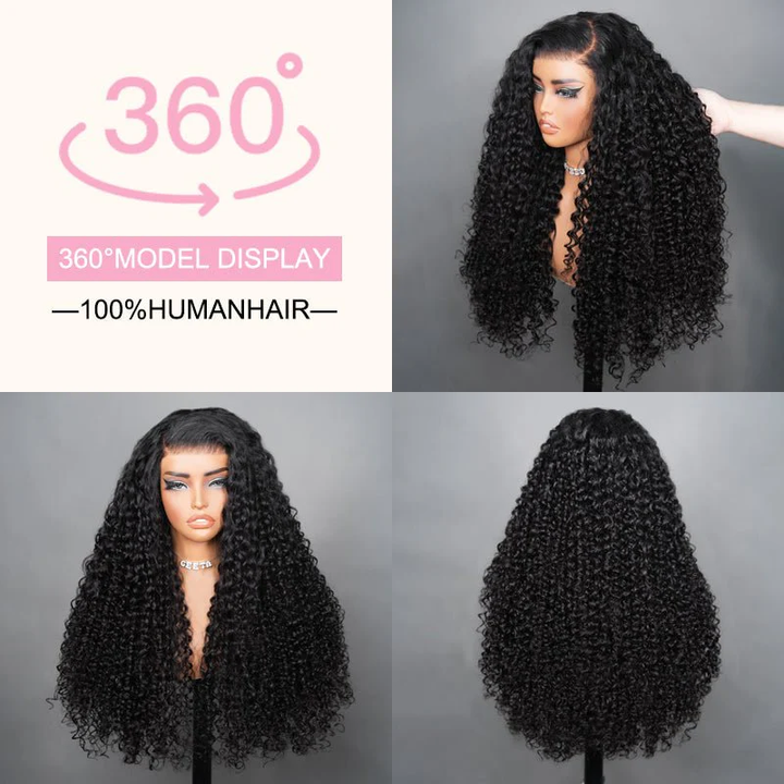 Lumiere Water Wave & Curly Textures Mixed 13x4 Lace Frontal Human Hair Glueless Wig
