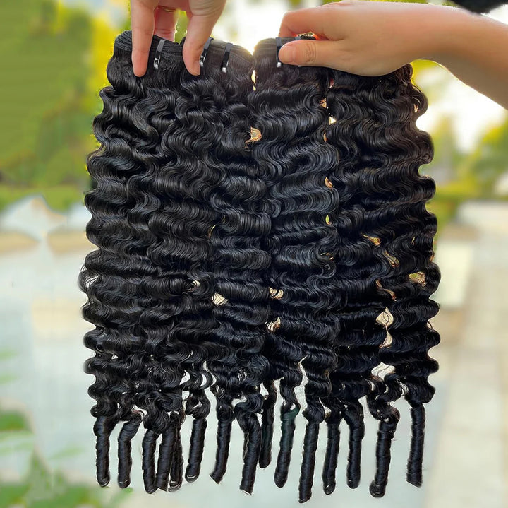 Lumiere Burmese Curly 4 Bundles Extenstions Brazilian Hair Long Lasting Natural Black