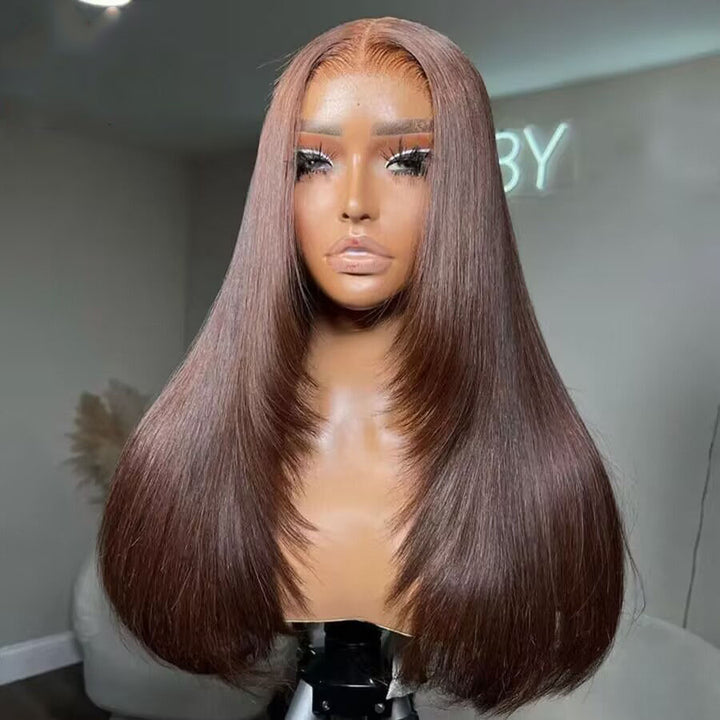 Skunk Stripe Noir et Bleu Ombre Body Wave 13x4/4x4 Lace Front Wig
