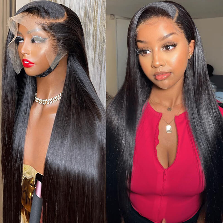 #350 Ginger Straight HD Transparent Lace Front Wigs Pour Femmes Cheveux Humains