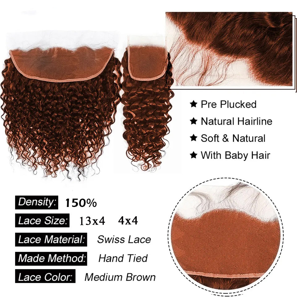 #33 water wave 3 Bundles With 13x4 Frontal Human Hair(No Code Need)