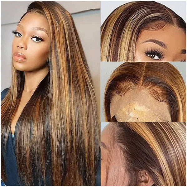 Lumiere Hair #P4/27 Straight Wig  13x6 Lace Front Human Hair Wigs