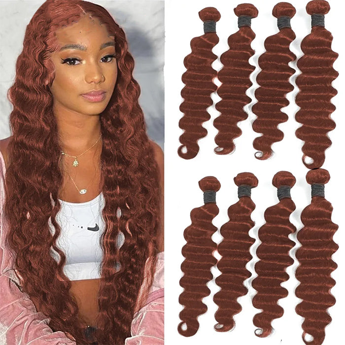 #33 loose deep 4 Bundles Brazilian Remy Human Hair(No Code Need)
