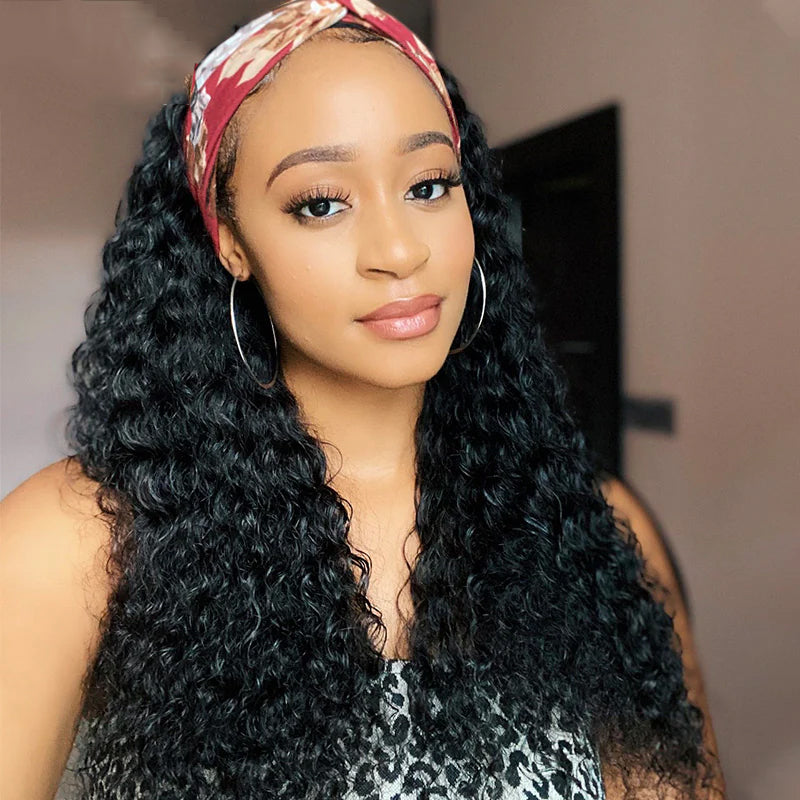 Perruque de cheveux humains bandeau vague d'eau Lumiere pour les femmes noires