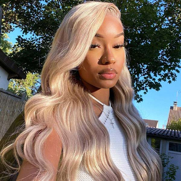 Lumiere Ash Blonde Color Lace Front Wig Human Hair 13x4 Body Wave Mini Knots HD Invisible Lace Wig for Women