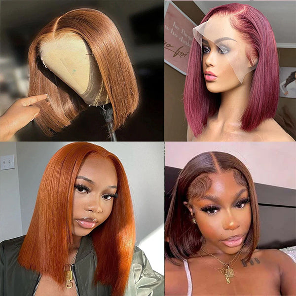 Colored Bob Wigs 13x4 Lace Front Wigs Straight Human Hair Wig For Women | Lumiere