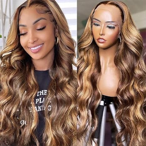 Lumiere Pre Plucked P4/27 Highlight 13x4 Lace Front Wigs Straight/Body Wave Honey Blonde Wigs Human Hair for Women (No Code Need)