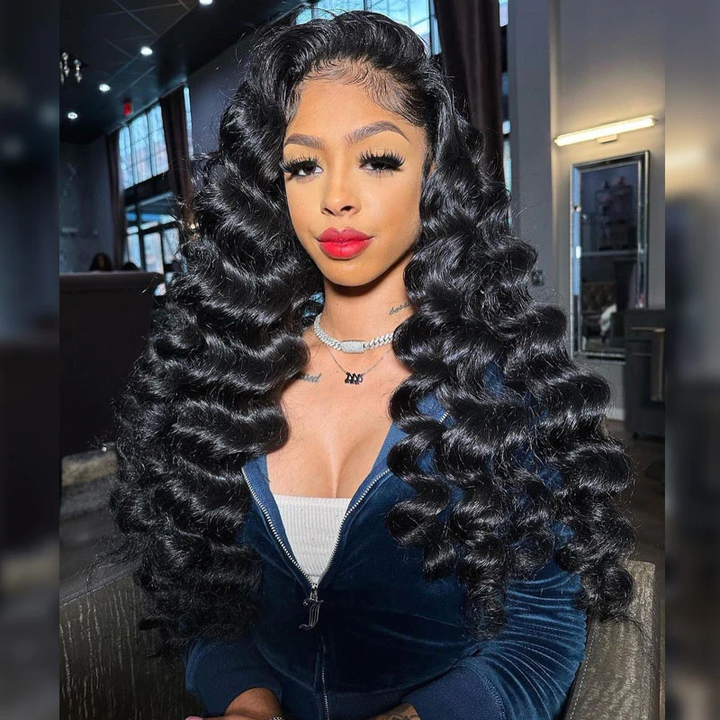 Loose Deep Wave 4X4/13X4 HD Transparent Lace Front Wigs Pre Plucked Hairline Best Human Hair Wig-Lumierehair