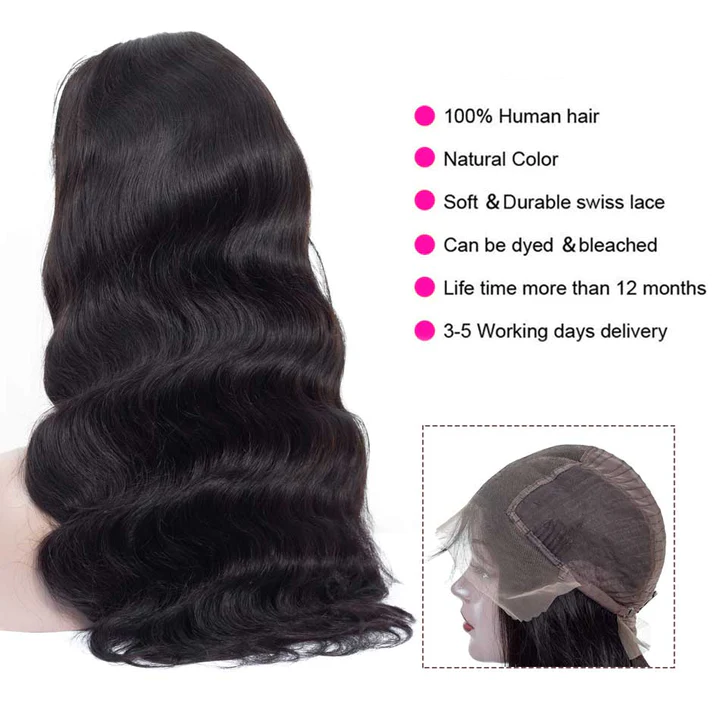 Cheveux droits de Vierge de perruques d'avant de dentelle avec la densité des cheveux de bébé 150% 180%