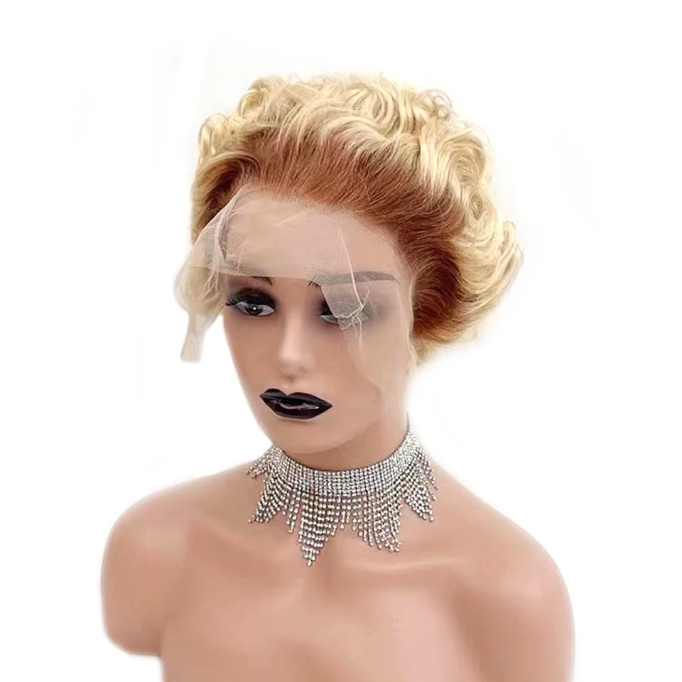 Droite Pixie Coupe Court Bob 13X1X4 T Partie HD Dentelle Perruques de Cheveux Humains Pour Les Femmes