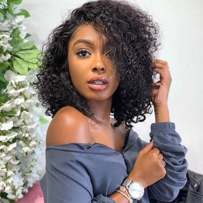 Lumiere A1 Customized 13x4 Lace Curly Bob Wig Human Hair Lace Frontal Wigs