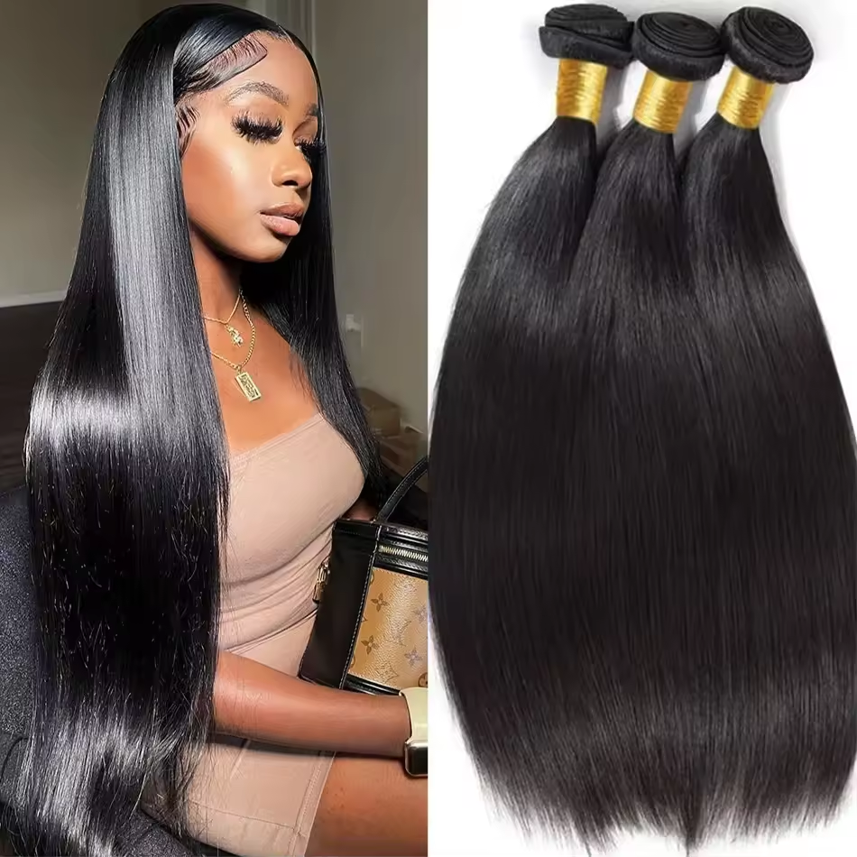 3 Indian straight bundles 3 BUNDLES + CLOSURE RAW INDIAN STRAIGHT – HAIR ADDICT ONLINE main image 4