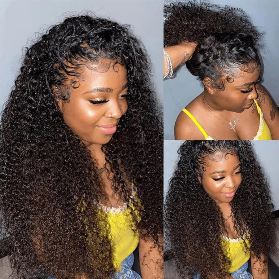 4C Edges | Undetectable Kinky Curly Edges 13x4 Frontal Lace 150% 180% Density Wig | Afro Inspired