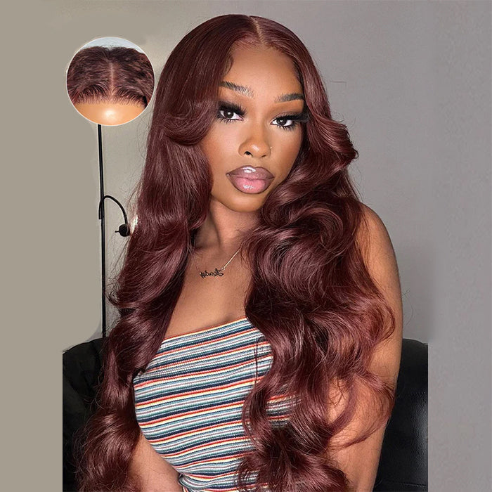 Lumiere Hair Ready To Go Color #33 Reddish Brown Body Wave Lace 4x4 & 5x5  Pre-cut Lace Glueless Wigs Human Hair