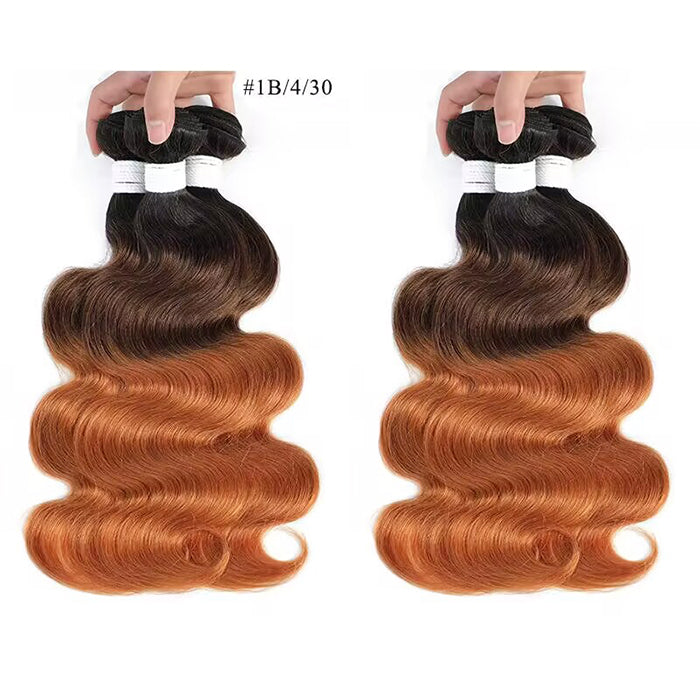 Brazilian Body Wave Hair Weave 3 Bundles 1b/4/30 Blonde Ombre Colored 100% Human Hair Extension
