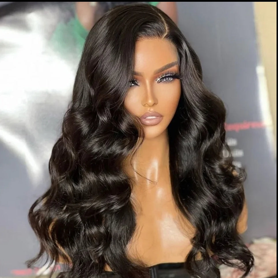 Lumiere Blonde Highlight Preplucked Body Wave 13x4 Transparent Lace Frontal 180% Density Human Hair Wigs For Black Women HDZ