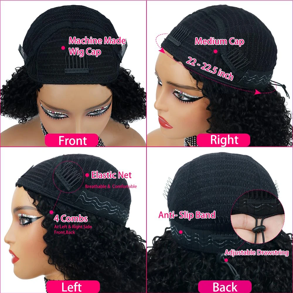 Perruque brésilienne de cheveux humains sans colle U Part Water Wave