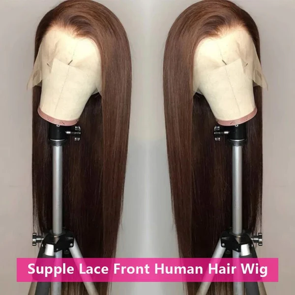 Lumiere Hair #4 Brown Colored Straight 13x4 HD Lace Front Human Hair Wigs