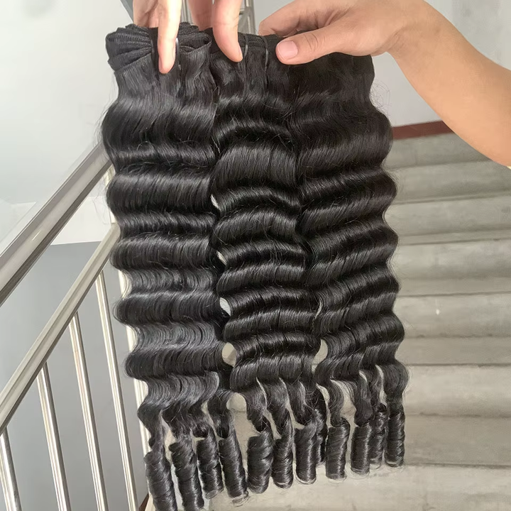 Lumiere Burmese Curly Funmi Loose Deep 3 Bundles for Women Natural Black Human Hair