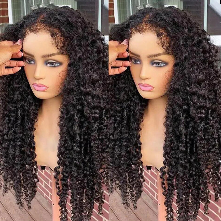 4C Edges | Undetectable Kinky Curly Edges 13x4 Frontal Lace 150% 180% Density Wig | Afro Inspired