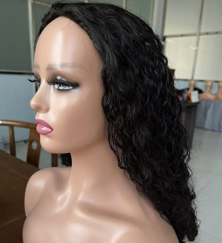 Perruque brésilienne de cheveux humains sans colle U Part Water Wave