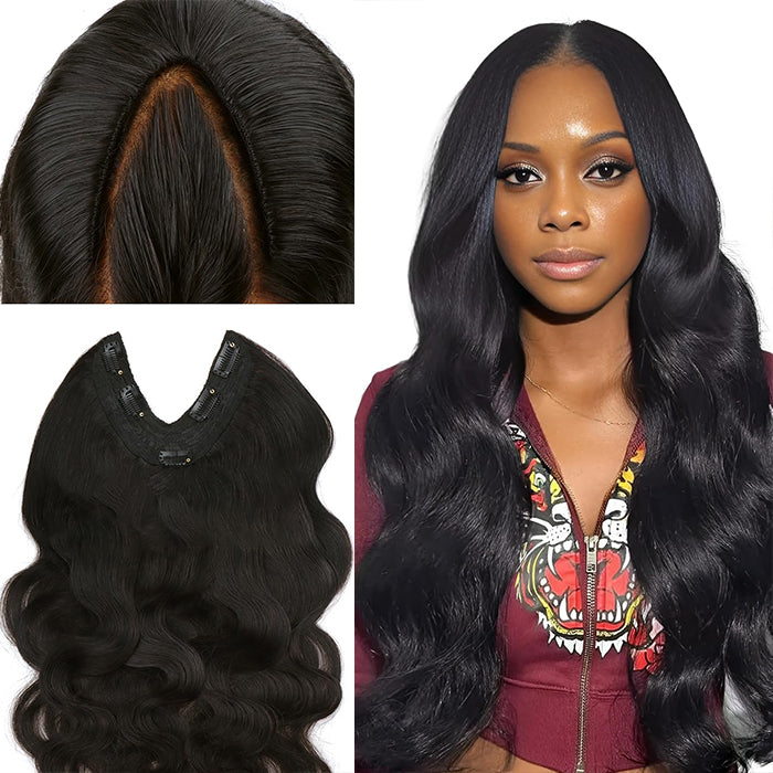 Lumiere 15A Clip in body wave V-Shaped Hair Extension One Piece 5 Clips One Set Clips for Women Daily Use