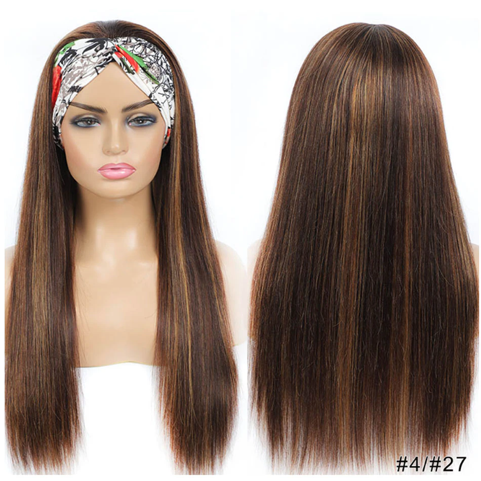 30 inches Ombre P4/30 Highlight Straight Headband Wig Human Hair Wigs For Women