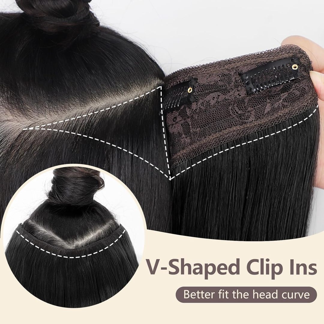 Lumiere 15A Clip in body wave V-Shaped Hair Extension One Piece 5 Clips One Set Clips for Women Daily Use