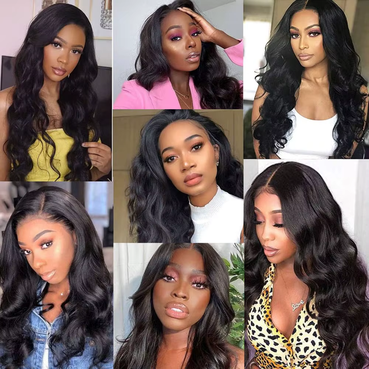 (B2) Body Wave 3 Bundles Human Hair With Frontal 13x4 Transparent Lace Frontal 100% Natural Human Hair Extensions Brazilian Real Hair