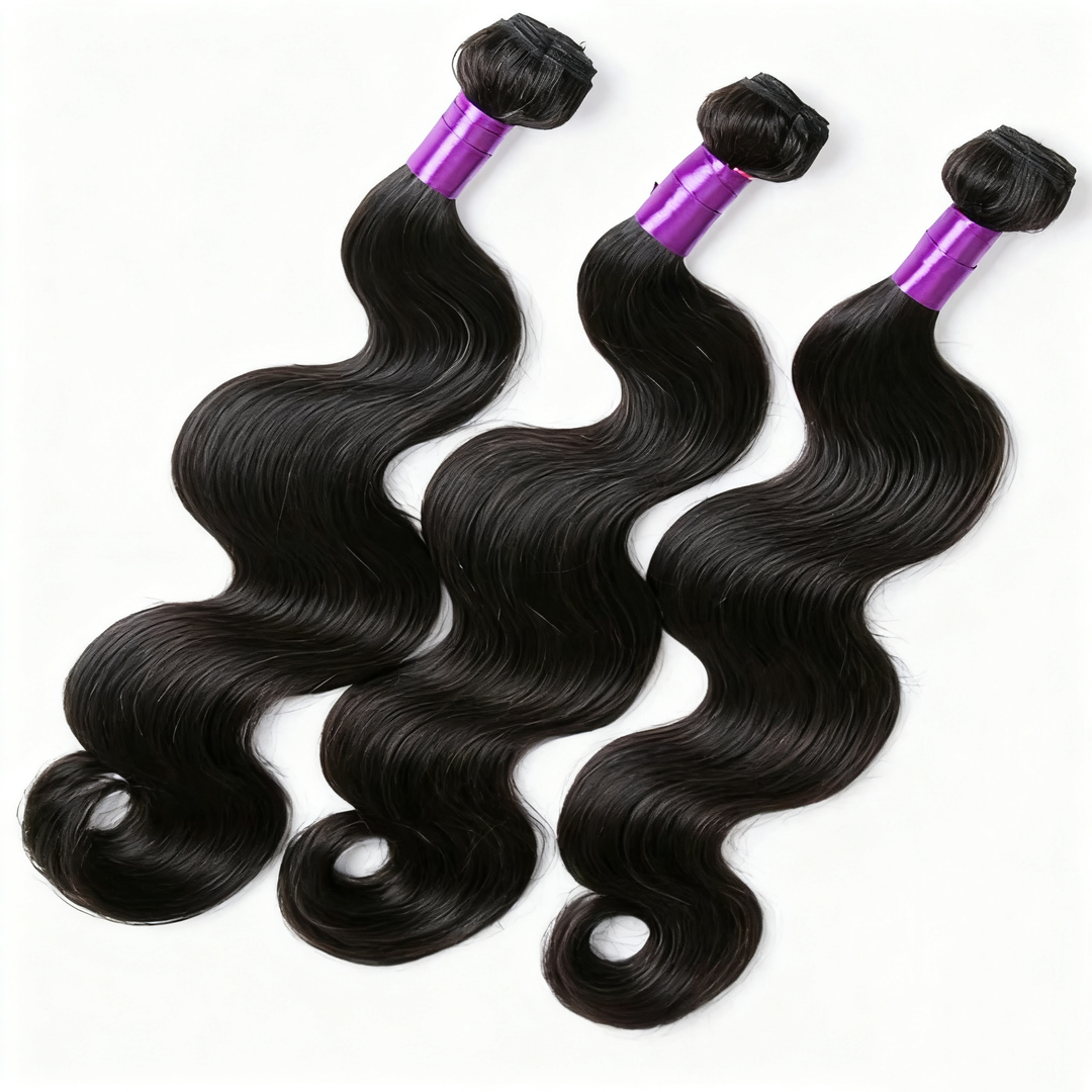 (B2) Body Wave 3 Bundles With 4x4  Lace Closure Brazilian Human Hair Extension