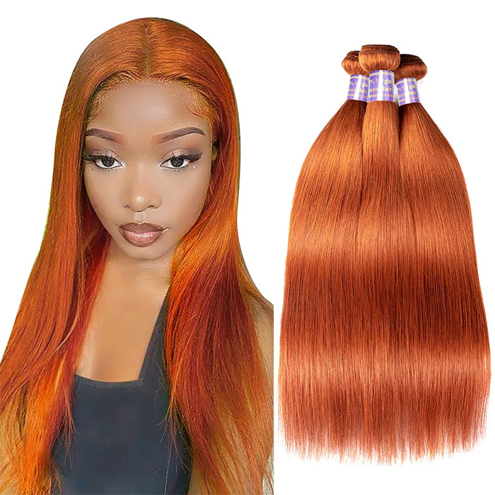 #350 Ginger Straight 4 Bundles Virgin Human Hair Extension(No Code Need)