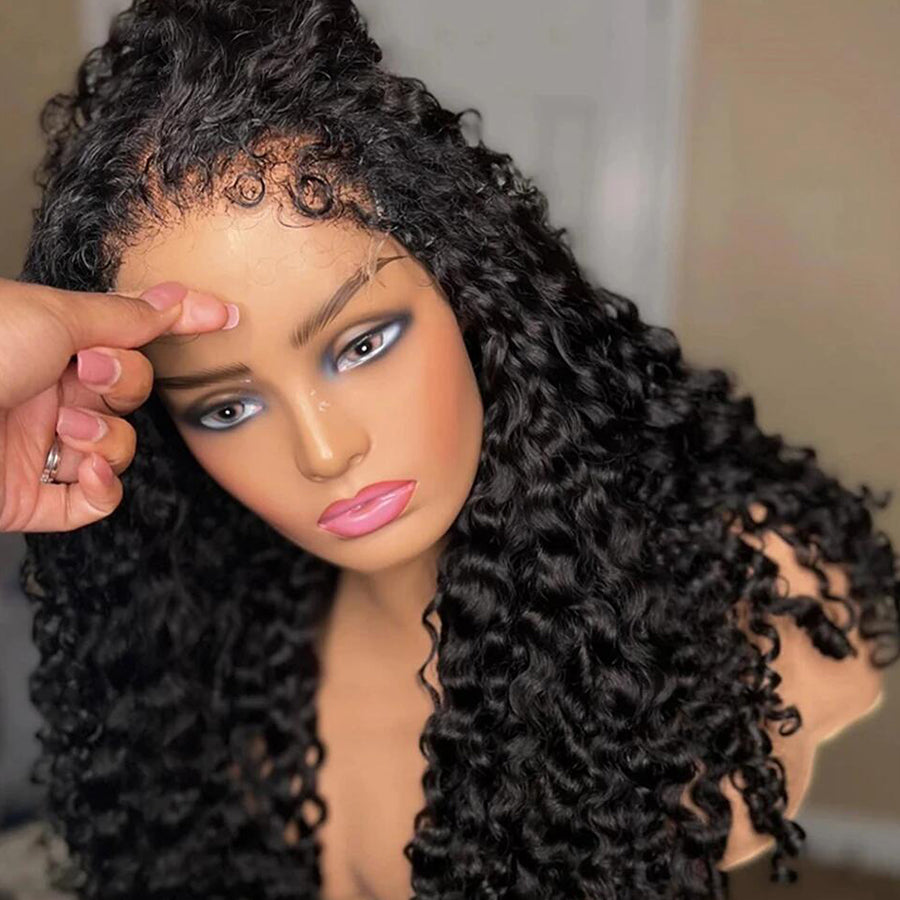 4C Edges | Undetectable Kinky Curly Edges 13x4 Frontal Lace 150% 180% Density Wig | Afro Inspired