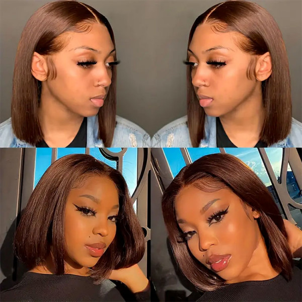 Colored Bob Wigs 13x4 Lace Front Wigs Straight Human Hair Wig For Women | Lumiere
