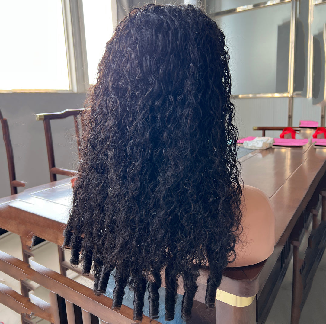 Perruque brésilienne de cheveux humains sans colle U Part Water Wave