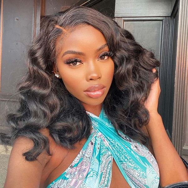 Loose Wave Lace Front Short Bob Perruques Couleur Naturelle Pré-Plumée
