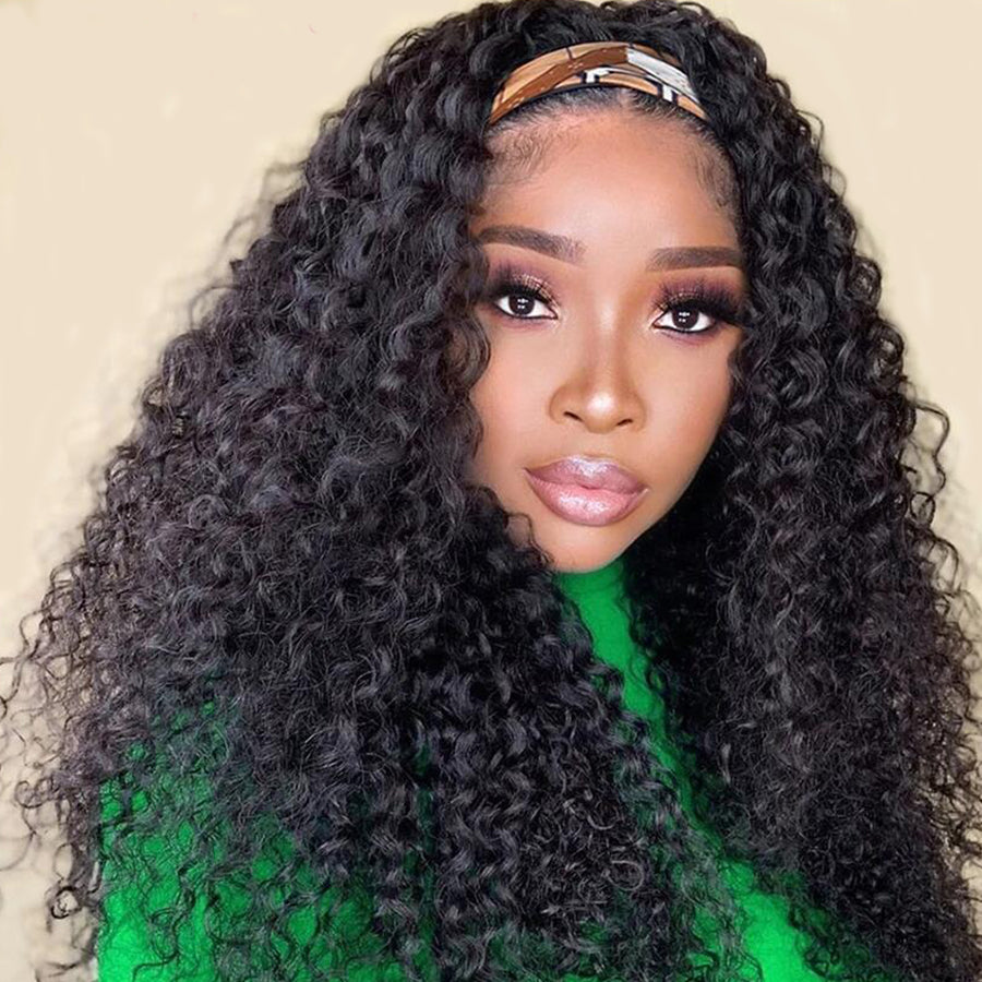 Perruque de cheveux humains bandeau vague d'eau Lumiere pour les femmes noires