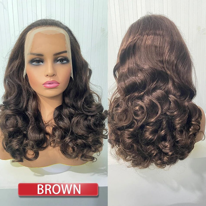 Customized Super Double Drawn Ginger Bouncy Curly Glueless 250% Density 13x4 Full Frontal Wigs Transparent Lace Wear Go 100% Human Hair | Lumiere