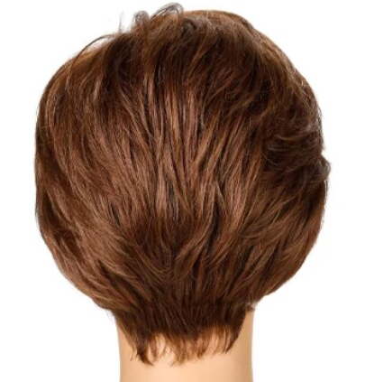 New Pixie Cut Colored Short Straight Full Machine Wigs with Natural Bangs Bob Wig