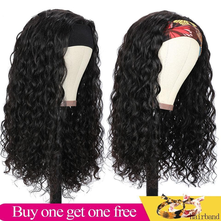 Perruque de cheveux humains bandeau vague d'eau Lumiere pour les femmes noires