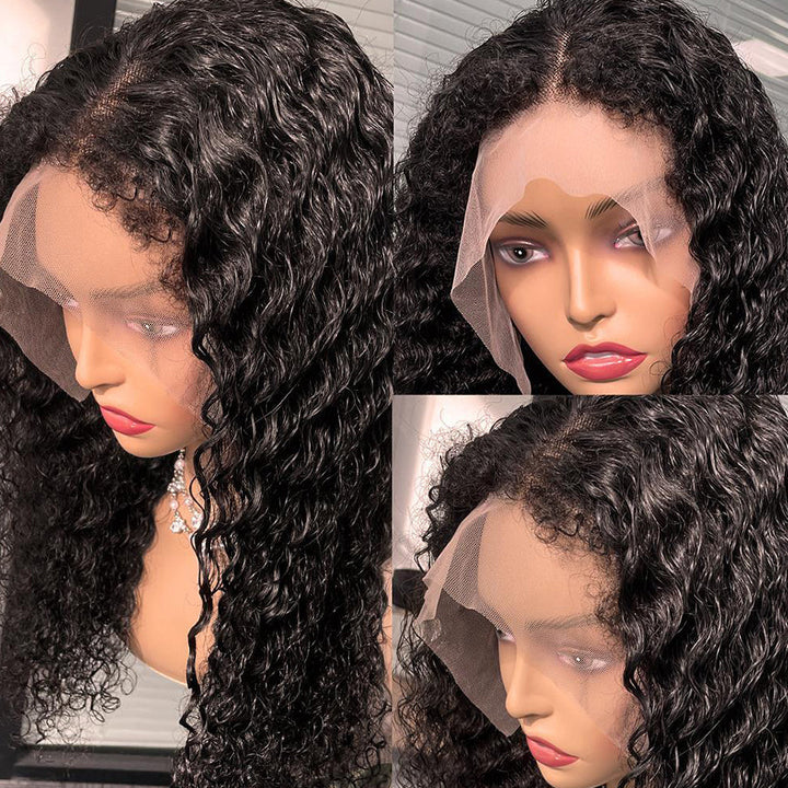 Fermeture de dentelle de vague d'eau de Lumiere/perruques frontales de cheveux de Vierge avec la densité des cheveux de bébé 150%