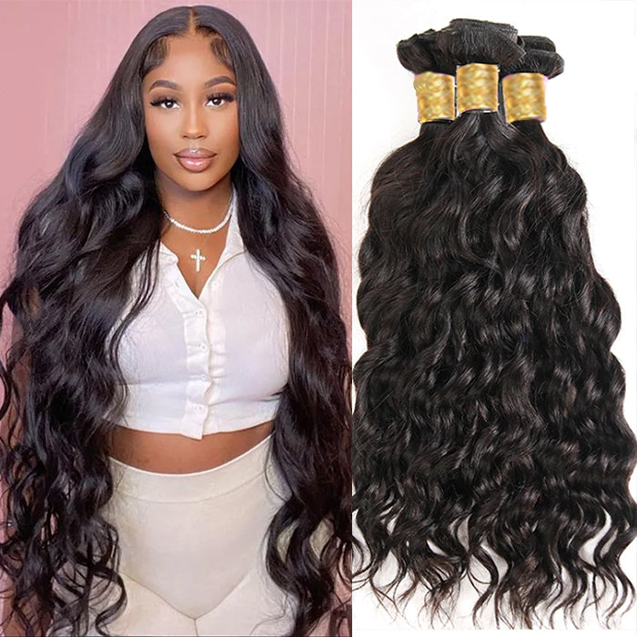 Lumiere HD Lace 4 Bundles with 4x4 closure Malaysia Natural Wave 100% Virgin Human Hair Extension