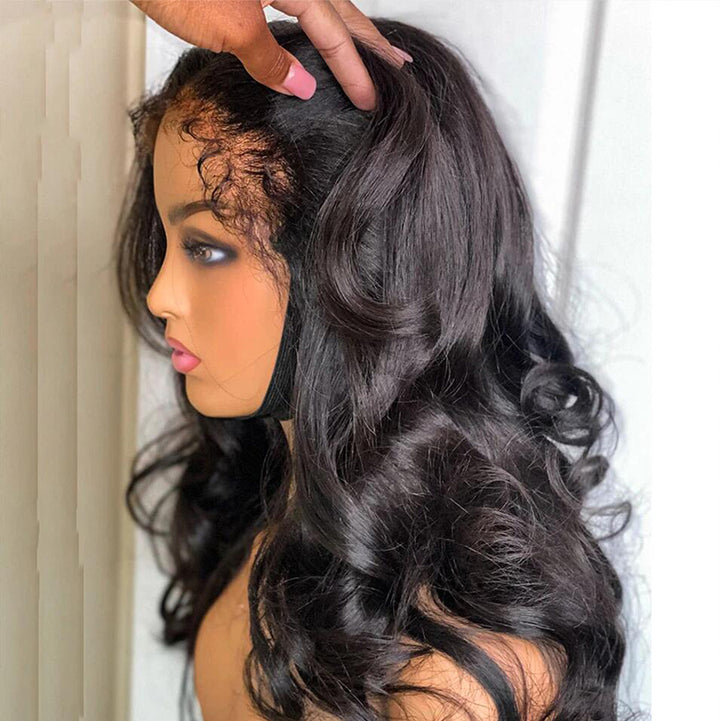 Body Wave 13x4 HD Transparent Lace Front Cheveux Humains Wear & Go Perruques Sans Colle