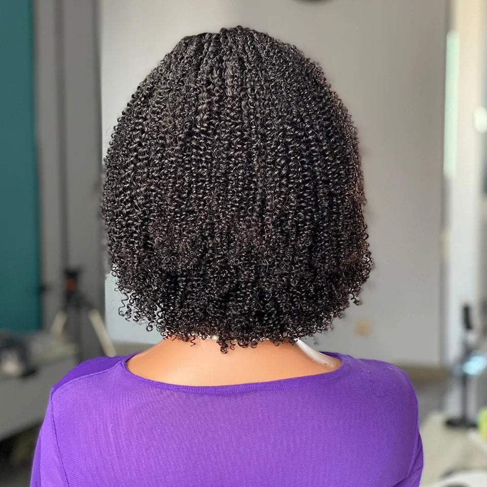 Lumiere Short Kinky Curly Bob Wig 13x4 HD Lace Front Human Hair Wigs  For Black Women HDZ